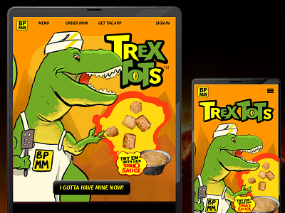 GIMME TREX TOTS! branding concept art design illustration landing page layout mobile photoshop portfolio ui ux