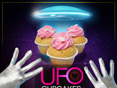 UFO Cupcakes Promo brand branding design logo photoshop promotion vector