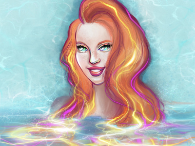 Girl portrait art artdesign artwork design digital digital art digital painting digital portrait girl graphic design illustration mermaid procreate ui