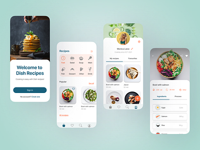 Mobile App - Food Recipes adaptive app application design figma mobile recipes site ui ux web design