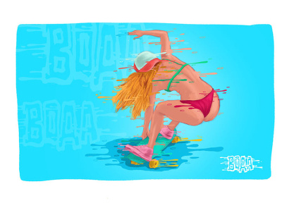 Skate Surf Girl illustration