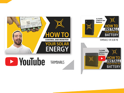 Youtube Thumbnails for SolarMD branding graphic design logo social media thumbnail thumbnails youtube