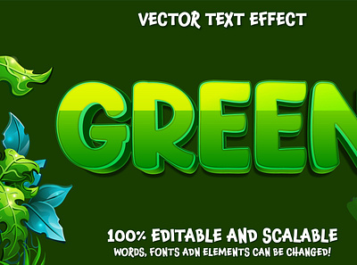 Green Plant editable text effect natural social