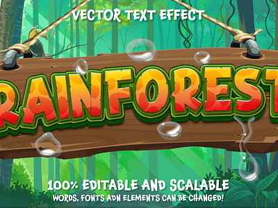 Rainforest 3d editable text style effect