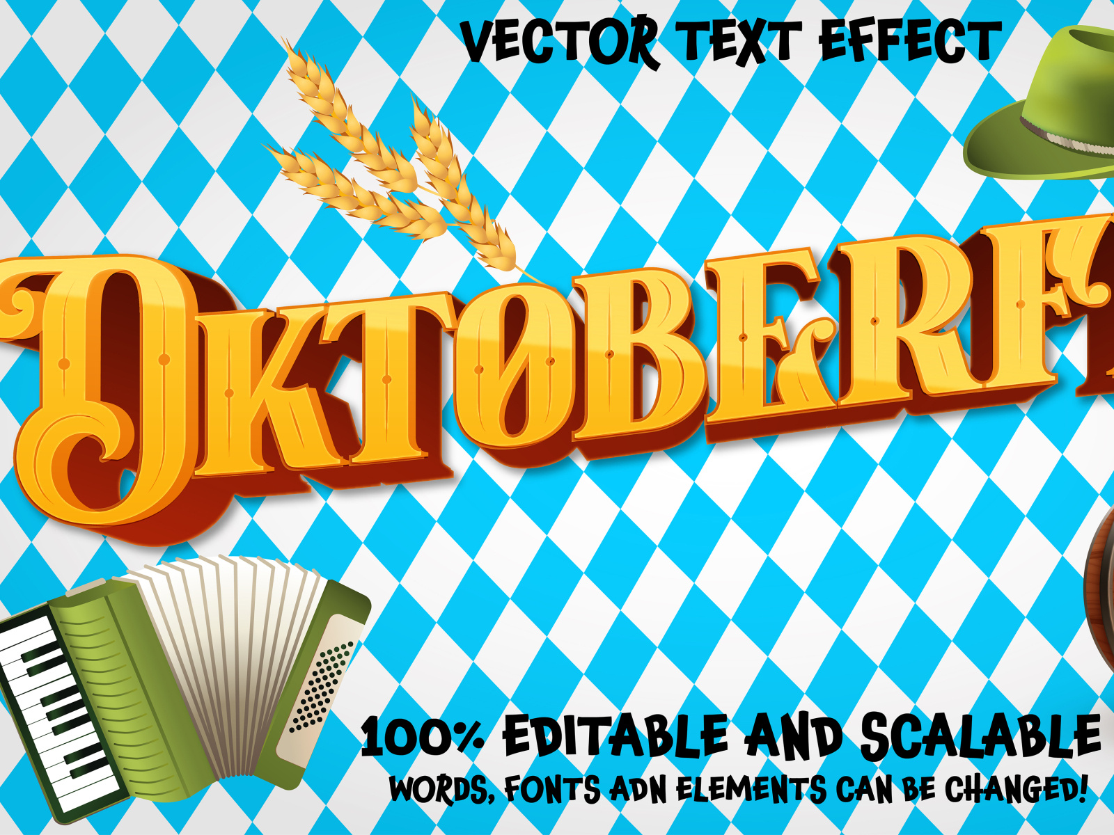 Oktoberfest text effect, editable eps vector style by Martin Ivanov on ...