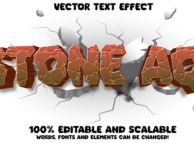 Stone Age Rock Typography Text Effect crust