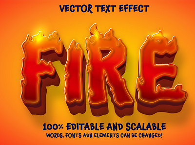 Fire text style theme - editable text style effect template