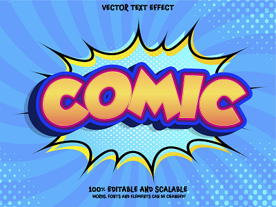 Gradient colourful comic text effect