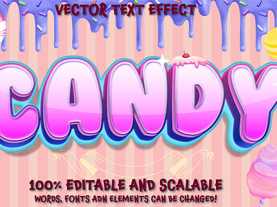 Candy editable vector text effect