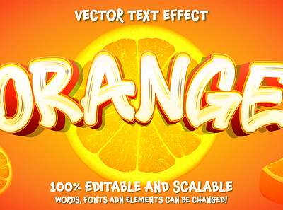 Orange editable vector text effect party