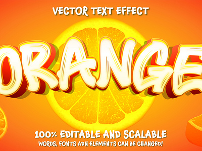Orange editable vector text effect