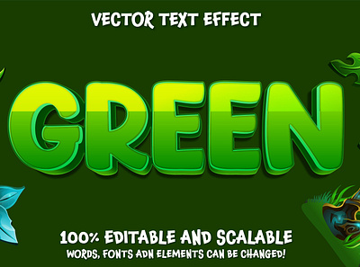 Green Plant editable text effect nature