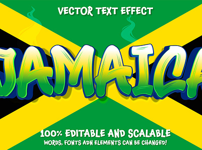 Jamaica Party text effect editable vector 3d style design