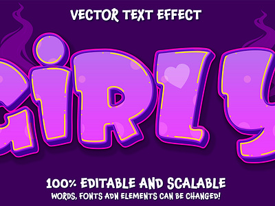 Girly editable vector text effect