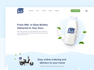 Fresh Milk - Website branding clean design fresh design fun introducing layout design lively lx2 milk minimal product ui webflow website design