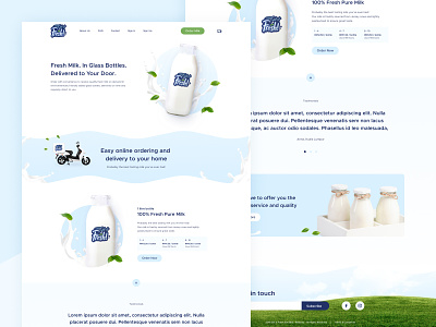 Fresh Milk - Website (Full screen) branding clean introducing layout design milk minimal product refreshing ui webdesign