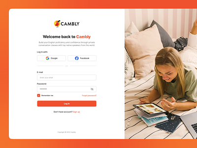Cambly - Log in page