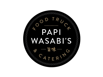 Papi Wasabi's food truck logo seal