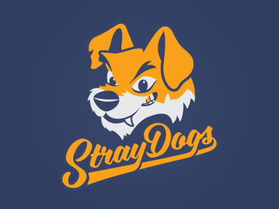 Stray Dogs Logo dog food logo rec league script softball stay stray stray dogs