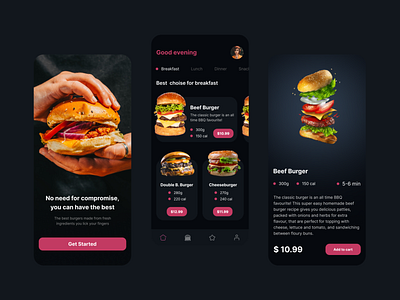 Burger app burger design e commerce fastfood food testy ui ux web