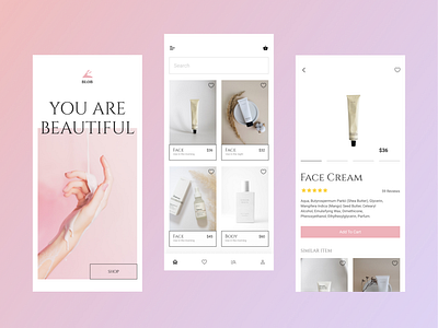 Skincare Beauty App Design Mobile App