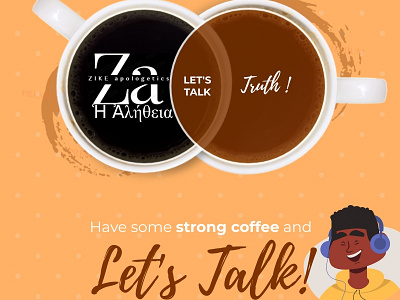 ZIKE apologetics: "Let's talk Truth!" Ziza and Kevin apologetics apologetics branding coffee creativity debate design fun graphic design greec life logo love school science scripture student talk true design truth work