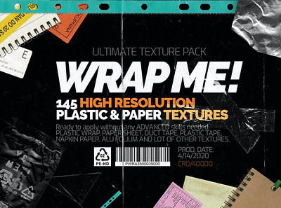 Wrap Me! Ultimate Textures Pack abstract aesthetic background backgrounds carton gradient graphic grunge mockup notes objects paper photoshop plastic sticker sticky tape texture textures wrap