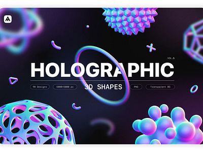 Holographic 3D Shapes Textures Collection 3d abstract aesthetic animation background backgrounds branding design gradient gradient texture gradient textures graphic design illustration logo mockup motion graphics pastel texture textures ui