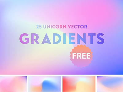 Free Unicorn Vector Gradients - Colorful Background
