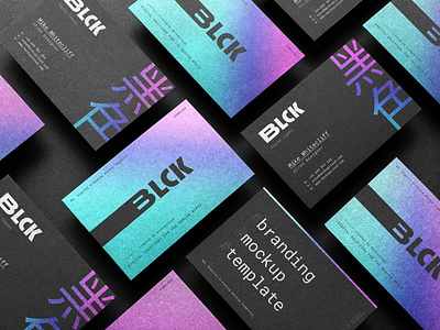 Holographic Black Branding Mockups