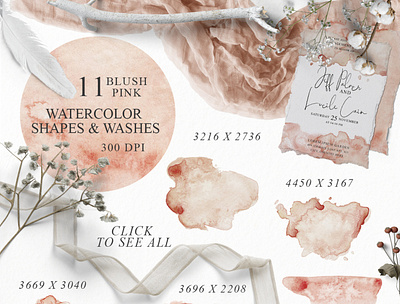 Elegant Watercolor Backgrounds,Textures Graphics abstract aesthetic background backgrounds banner blog blush card color decorative deep design green grey invitation pale pink shape social media template