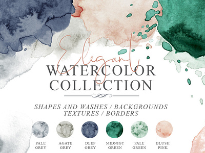 Elegant Watercolor Backgrounds,Textures Graphics