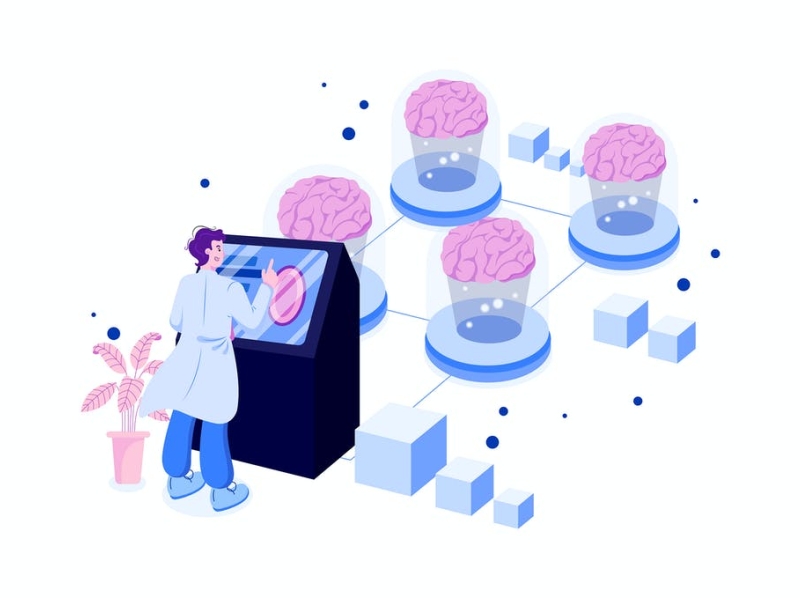 Neural Network Illustration Concept by Graphic Assets on Dribbble