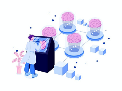 Neural Network Illustration Concept