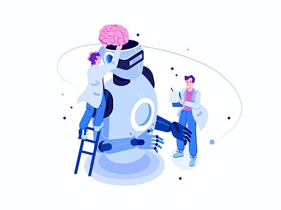 AI Technology Development Illustration Concept