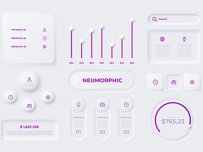 Neumorphic Infographic Elements