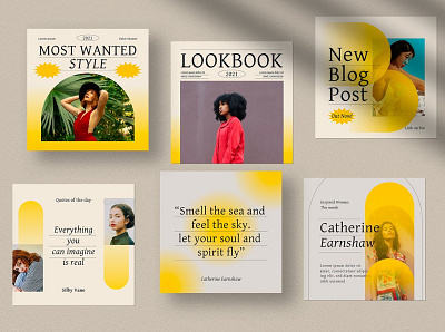 Yellow Instagram Posts & Stories Templates abstract aesthetic branding design gradient instagram instagram post instagram posts instagram stories instagram story instagram template instagram templates post posts stories story template templates ui yellow