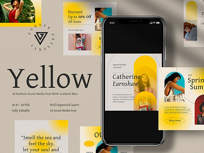 Yellow Instagram Posts & Stories Templates