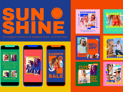 Sunshine Instagram Posts & Stories advertising branding colorful corporate instagram instagram post instagram posts instagram stories instagram story template photography pitch deck post posts social media social media pack social media template stories studio template unique