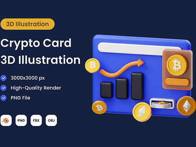 Crypto Card 3D Illustration 3d 3d illustration analytic background backgrounds card coin crypto cryptocurrency design illustration infographic investment marketing statistic wallet web web design web development website