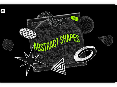 Abstract Shapes Collection – 100 Design Elements abstract abstract design abstract shape abstract shapes aesthetic background backgrounds collection design futuristic geometric graphic graphic design graphic elements graphics illustration logo neon shape shapes