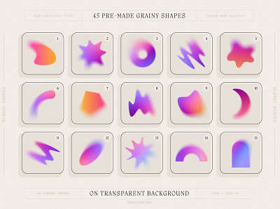 Grainy Shapes & Blurry Gradients Textures abstract aesthetic art background backgrounds branding design gradient gradient shape gradient shapes graphic graphic design graphic elements graphics illustration shape shapes texture textures ui