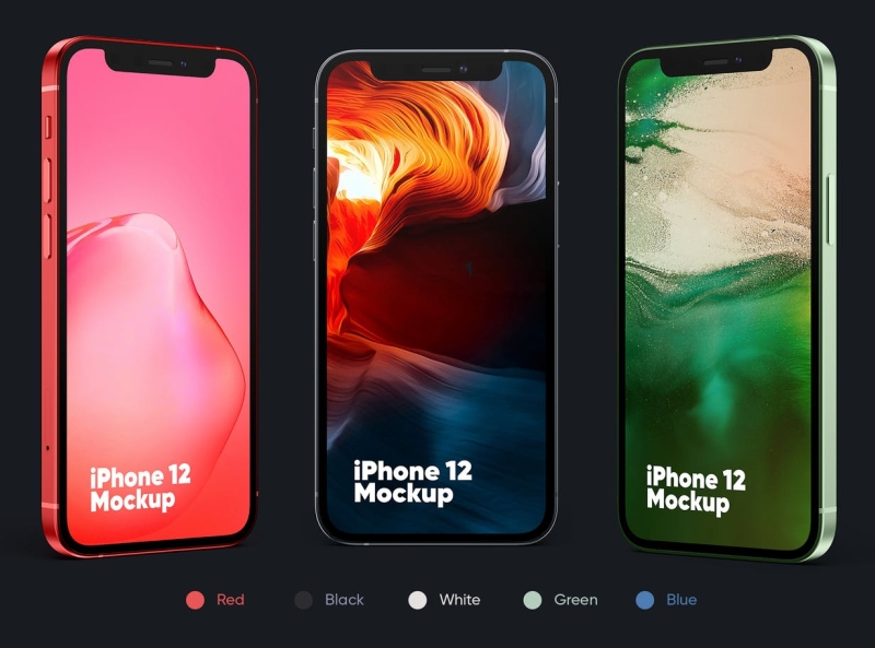 iPhone 12 (All Colors) Mockup by Graphic Assets on Dribbble