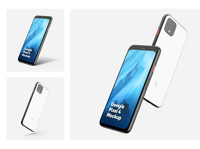 Google Pixel 4 Mockups Set abstract clean concept design device devices display google google pixel 4 mobile phone mockup realistic simple smartphone ui ux web web design webpage website