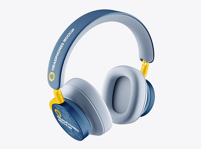 Headphones Mockup 3d animation branding device graphic design headphones hear logo loudspeaker mockup motion graphics music sound streaming template ui wireless