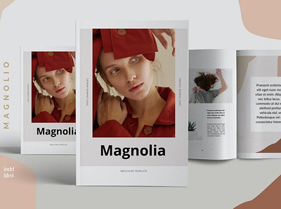 MAGNOLIA - Magazine Template agency annual branding brochure catalog company corporate identity indesign infographic layout magazine magazine template magnolia minimal print print template report template templates