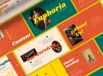 Euphoria Media Kit aesthetic branding brochure business deck editorial indesign kit layout magazine media presentation press print proposal slide summer template web webinar