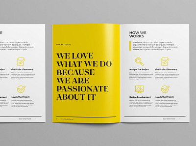 Brand Identity Proposal brand brand identity branding brochure business design graphic indesign logo magazine marketing mockup presentation proposal seo startups template themes web design yellow