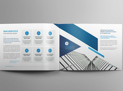 Company Profile Landscape a4 abstract business company company profile company profile template corporate creative design element infographic landscape magazine modern print profile report template trend trendy