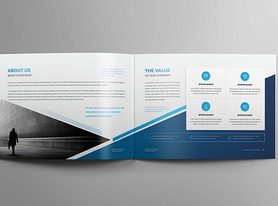 Company Profile Landscape a4 abstract business company company profile company profile template corporate creative design element infographic landscape magazine modern print profile report template trend trendy